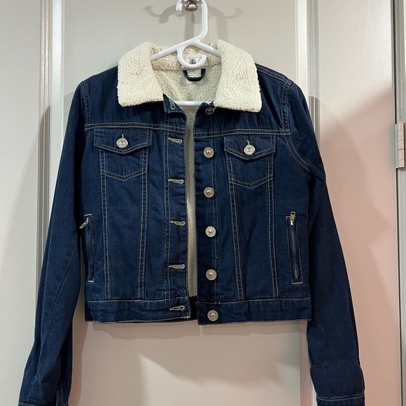 Denim Jacket with Sherpa Collar - Picture 1 of 5